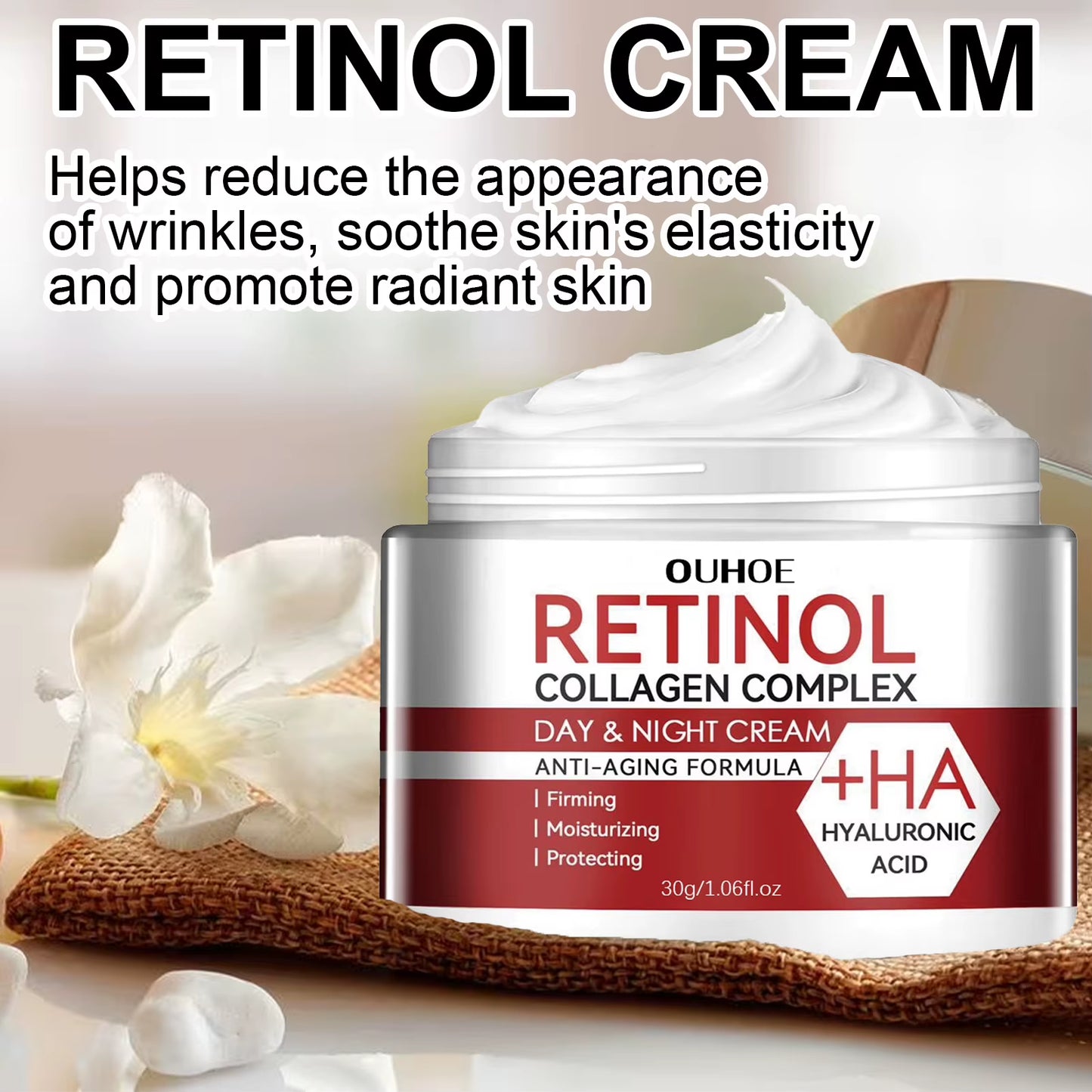 Retinol Face Moisturizer Moisturizing Retinol Cream Anti-Wrinkle Aging Moisturizing Shrink Pores Whitening Smooth Retinol
