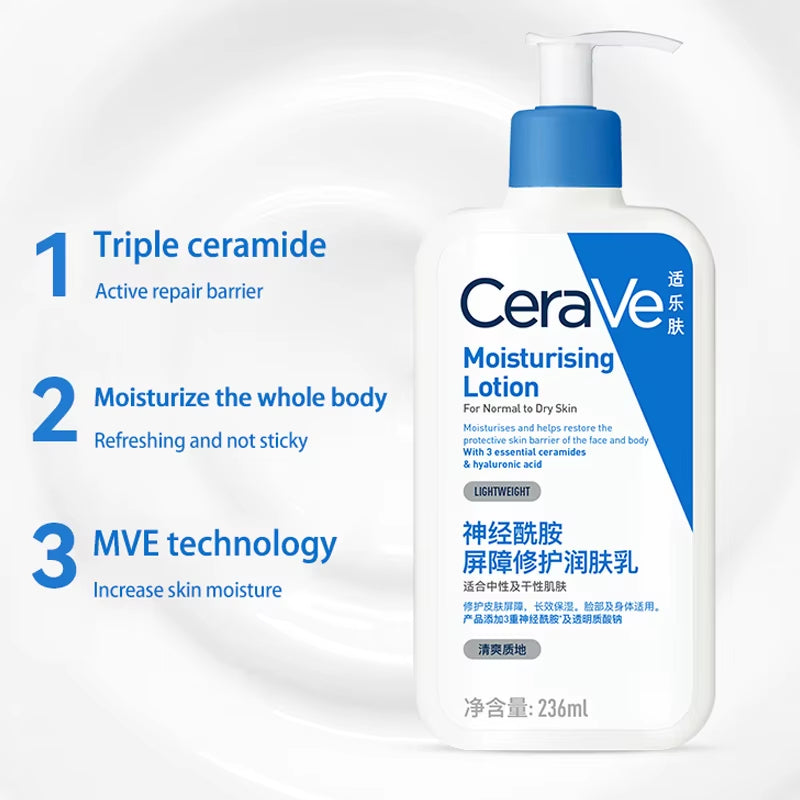 Daily Moisturizing Lotion for Dry Skin Body Lotion & Face Moisturizer with Hyaluronic Acid and Ceramides 236Ml/473Ml