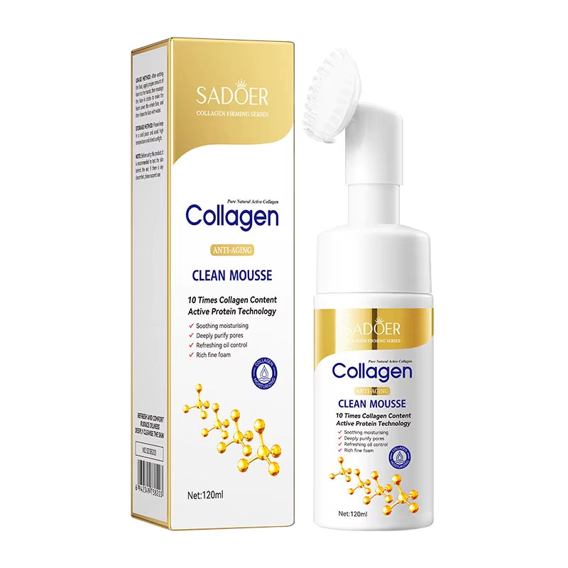 Collagen Facial Cleanser Mousse Deep Cleansing Skincare Moisturizing Firming Face Wash Foam Cleanser Skin Care Products