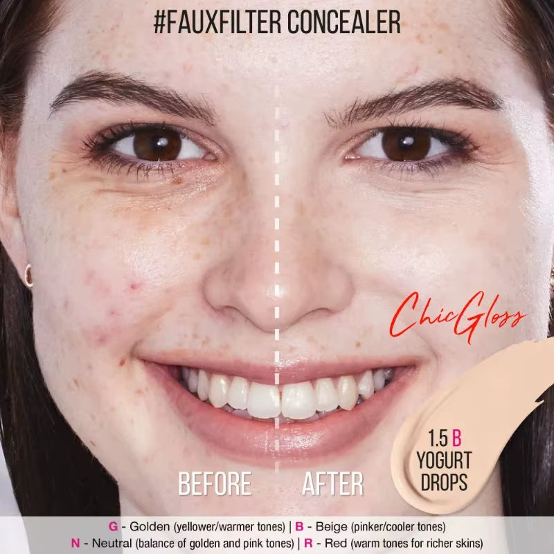 Faux Filter Luminous Matte Eye Concealer Moisturizing Long Lasting Lightweight Foundation Makeup Liquid Foundation