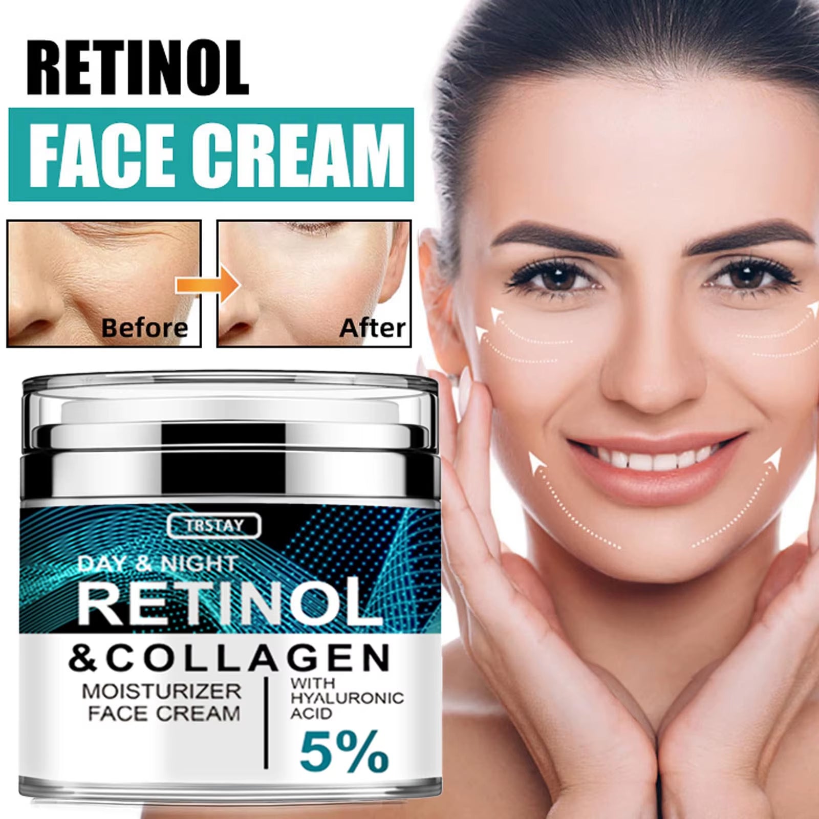 Collagen Retinol Hyaluronic Acid Cream, Retinol and Collagen Face Cream, anti Againg Collagen Retinol Hyaluronic Acid Cream