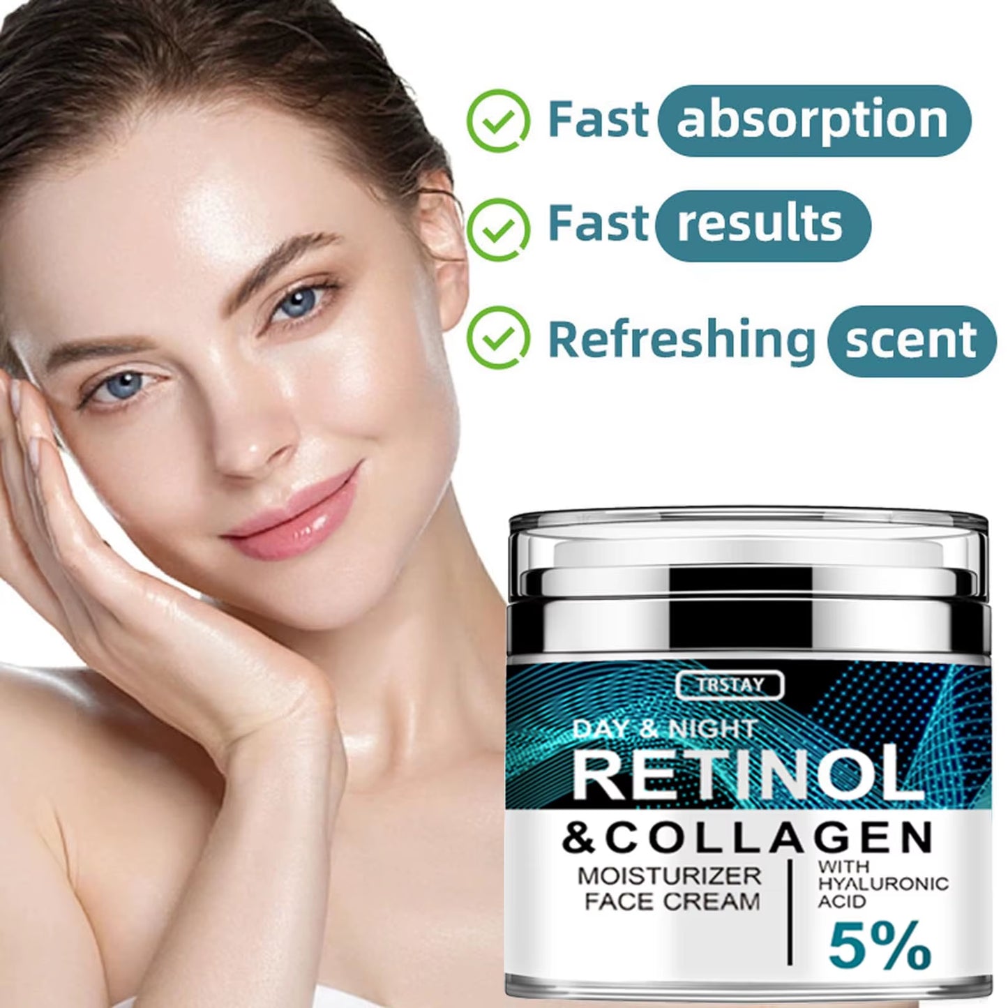 Collagen Retinol Hyaluronic Acid Cream, Retinol and Collagen Face Cream, anti Againg Collagen Retinol Hyaluronic Acid Cream